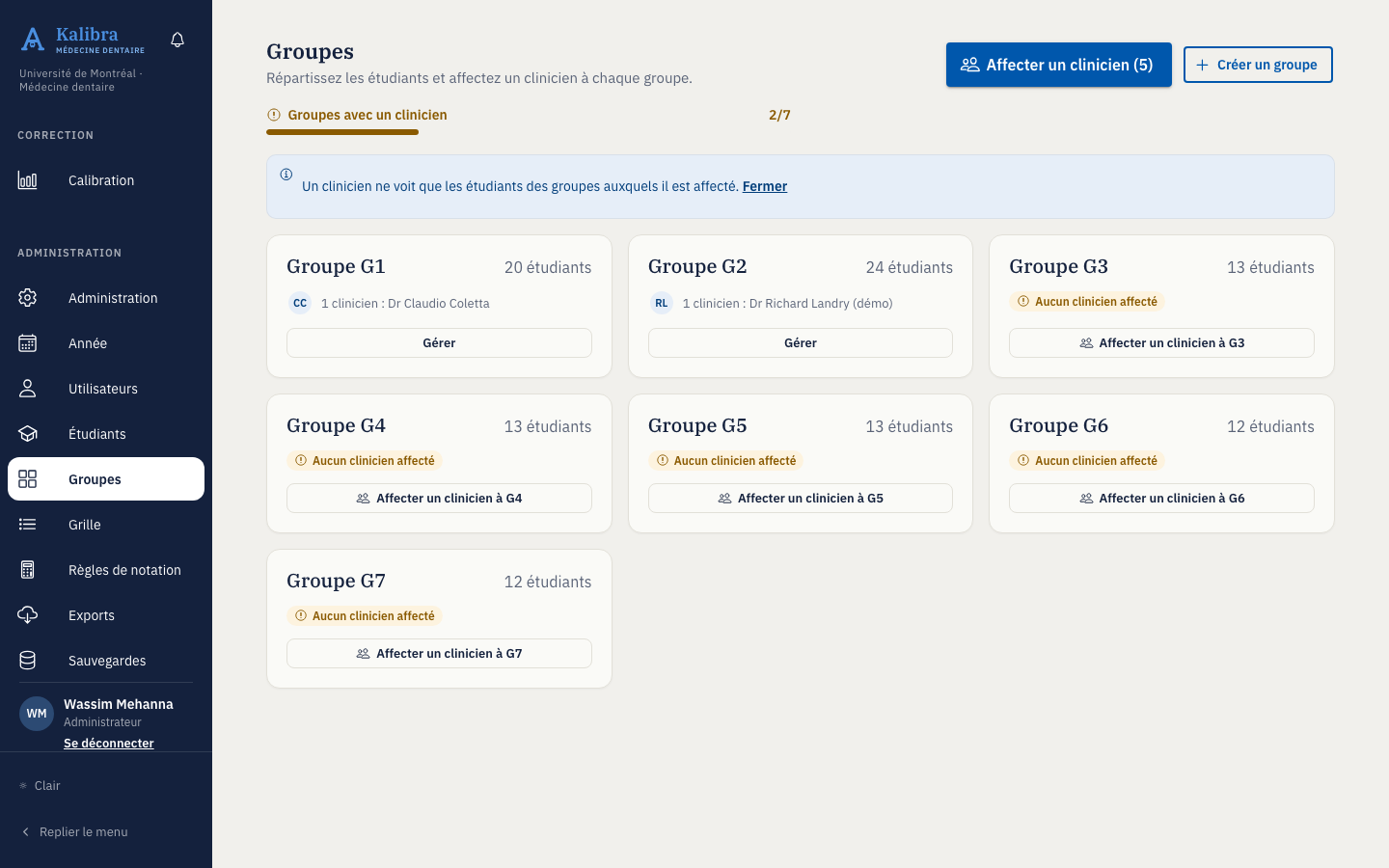 Page Groupes